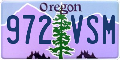 OR license plate 972VSM