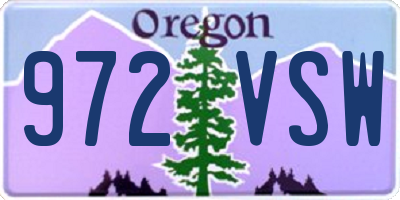 OR license plate 972VSW