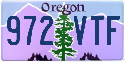 OR license plate 972VTF