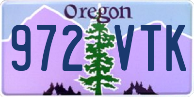 OR license plate 972VTK