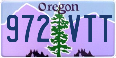 OR license plate 972VTT