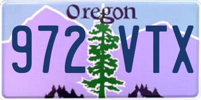 OR license plate 972VTX