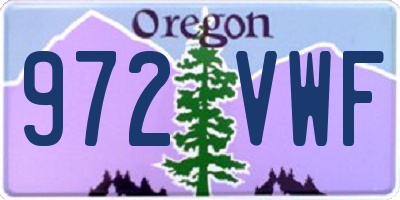 OR license plate 972VWF