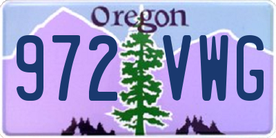 OR license plate 972VWG