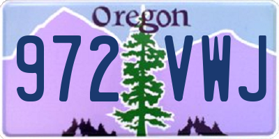 OR license plate 972VWJ