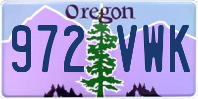 OR license plate 972VWK