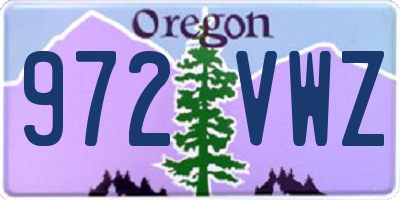 OR license plate 972VWZ