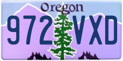 OR license plate 972VXD