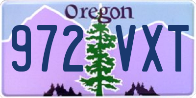 OR license plate 972VXT