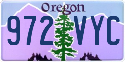 OR license plate 972VYC