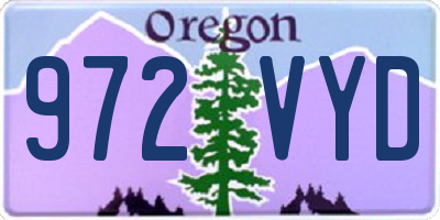 OR license plate 972VYD