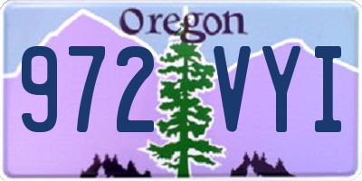 OR license plate 972VYI