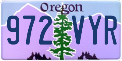 OR license plate 972VYR