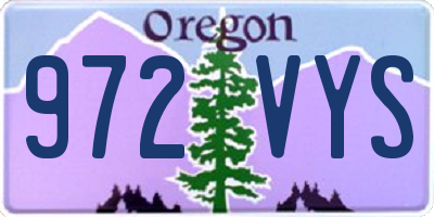 OR license plate 972VYS