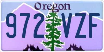 OR license plate 972VZF