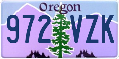 OR license plate 972VZK