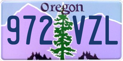 OR license plate 972VZL