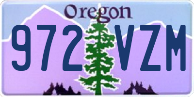 OR license plate 972VZM