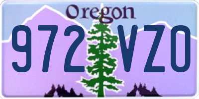 OR license plate 972VZO