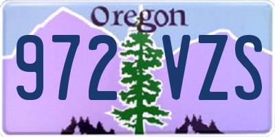 OR license plate 972VZS