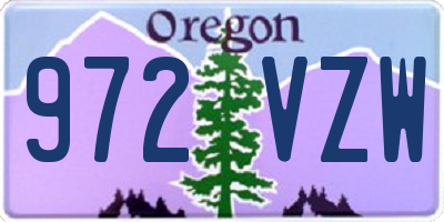 OR license plate 972VZW