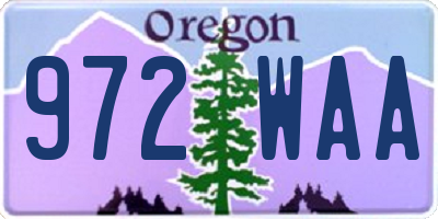 OR license plate 972WAA