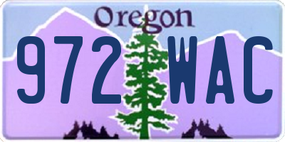 OR license plate 972WAC