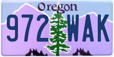 OR license plate 972WAK