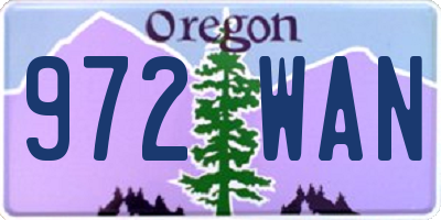 OR license plate 972WAN