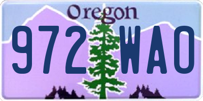 OR license plate 972WAO