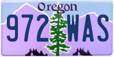 OR license plate 972WAS
