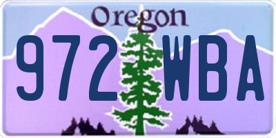 OR license plate 972WBA