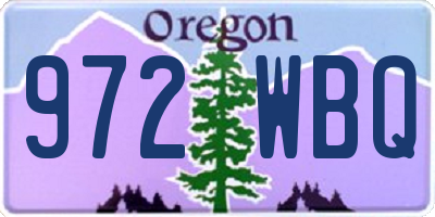 OR license plate 972WBQ