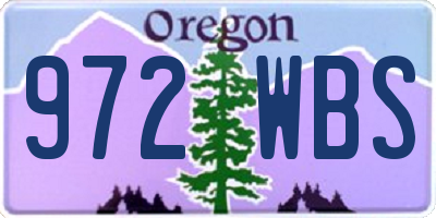 OR license plate 972WBS