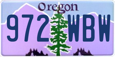 OR license plate 972WBW