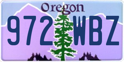 OR license plate 972WBZ