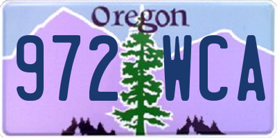 OR license plate 972WCA