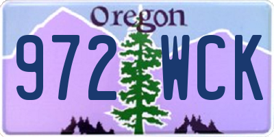 OR license plate 972WCK
