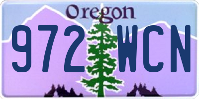 OR license plate 972WCN