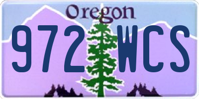 OR license plate 972WCS