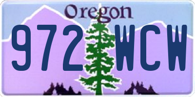 OR license plate 972WCW