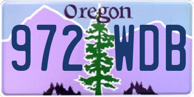 OR license plate 972WDB