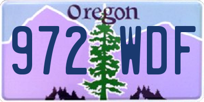 OR license plate 972WDF