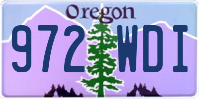 OR license plate 972WDI