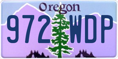 OR license plate 972WDP