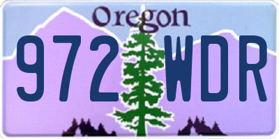 OR license plate 972WDR