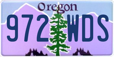 OR license plate 972WDS