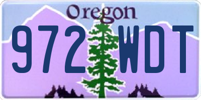 OR license plate 972WDT
