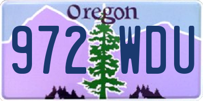 OR license plate 972WDU