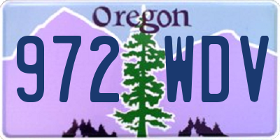 OR license plate 972WDV